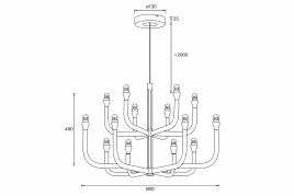 AURORA 30 LUSTER 60W 3000K CRNA