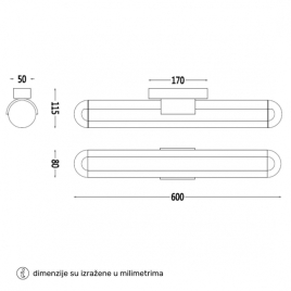 AURORA 39 ZIDNA LAMPA 5W 3000K