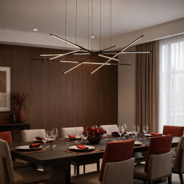 ARIA 9 LUSTER LED DIM 92W 3000K CRNA