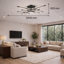 ARIA 7 LUSTER LED 48W 3000K CRNA